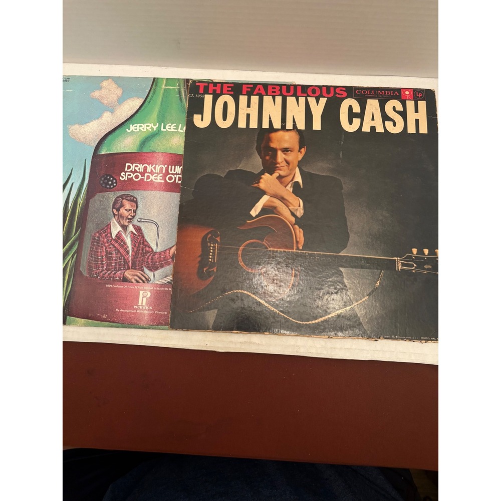 Johnny Cash Fabulous & Jerry Lee Lewis Drinkin Wine Spo-Dee O'Dee Vinyl LP Lot